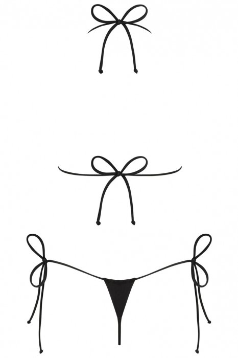 Costum de baie Bella Vista, Obsessive, Negru, S/L# - detaliu finisaj