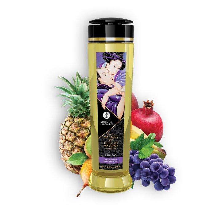 Ulei Masaj Shunga "Fructe Exotice" 240 ml - culoare si material