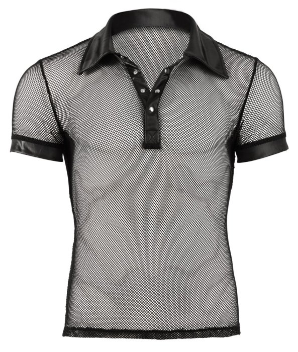 Tricou Tip Camasa Barbati - Svenjoyment - Negru - culoare si material
