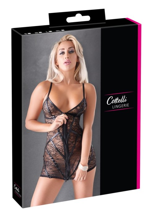 Rochie Dantela Cottelli Collection - Negru - detaliu finisaj