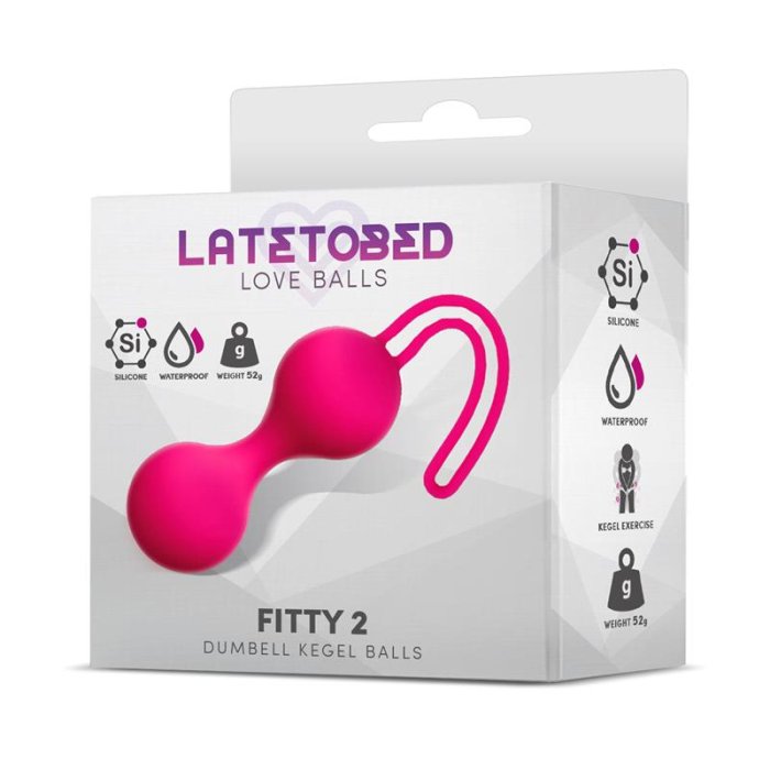 Bile Vaginale Kegel LateToBed "Dumbell Kegel Balls" 15,5 cm - Roz - detaliu design