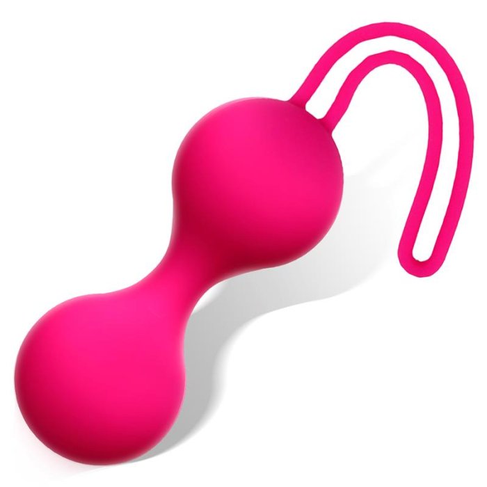 Ou cu Vibratii, silicon, roz, Fitty 3, Dumbell Kegel Balls, 62 Gr. - dimensiuni complete