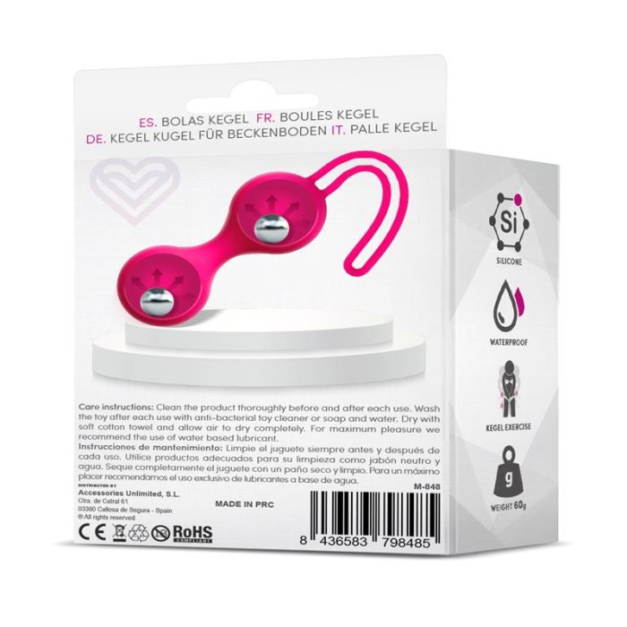 Ou cu Vibratii, silicon, roz, Fitty 3, Dumbell Kegel Balls, 62 Gr. - detaliu design