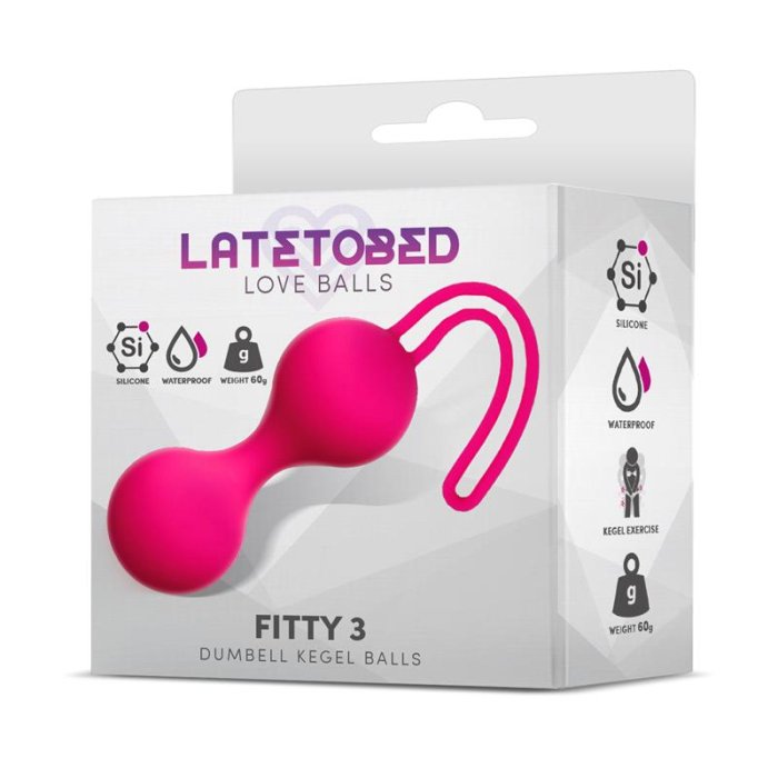 Ou cu Vibratii, silicon, roz, Fitty 3, Dumbell Kegel Balls, 62 Gr. - culoare si material