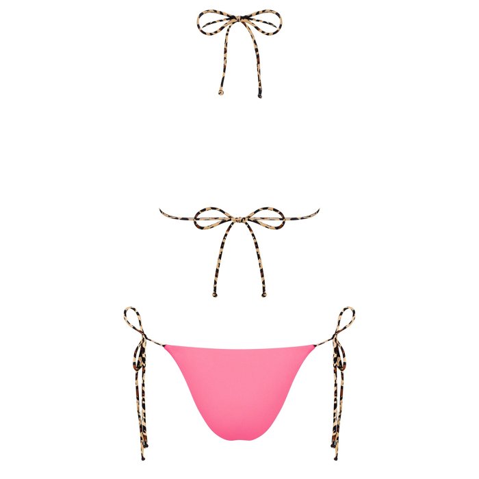 Costum de baie leopard-/corai, Bella Vista, Obsessive, 2 fete# - vedere spate
