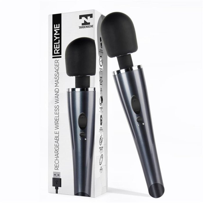 Aparat Masaj Relyme, Wireless Wand Massager, 10 Vibratii - vedere frontala