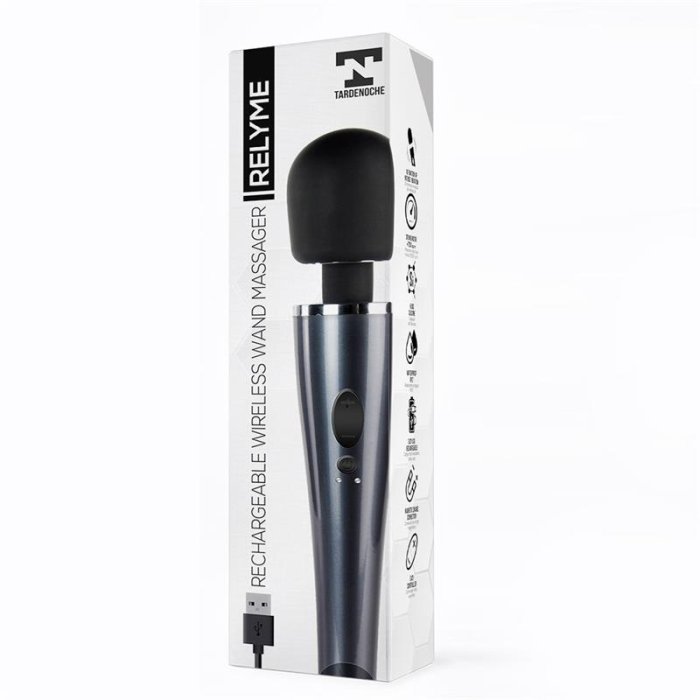 Aparat Masaj Relyme, Wireless Wand Massager, 10 Vibratii - vedere spate