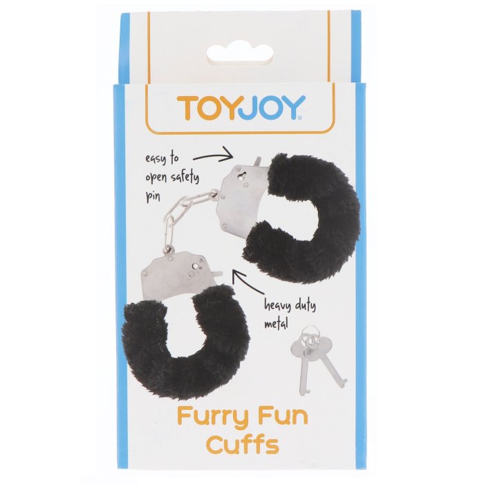Catuse Plus ToyJoy "Furry Fun Cuffs" Negru##