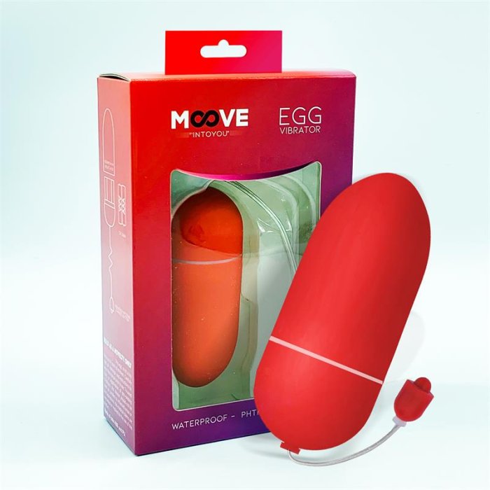 Ou Vibrator MOOVE Egg Rosu - vedere frontala