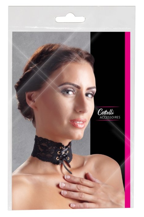 Choker Lace, Dantela Neagra# - vedere laterala