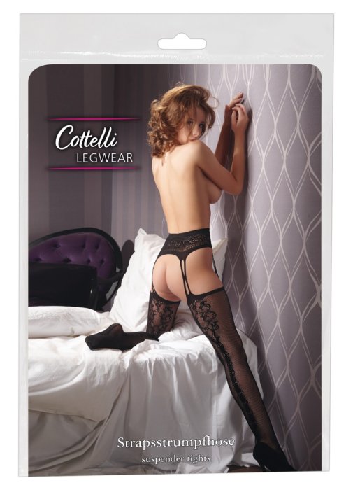 Ciorapi Pojartier Suspender Tights Cottelli Collection - Negru
