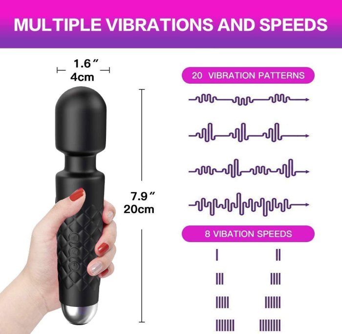 Aparat de masaj, Vibrator Negru, 10 Viteze, Yoba - vedere frontala