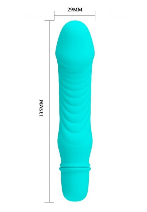 Mini Vibrator Pretty Love Stev turquoise, 10 Vibratii - detaliu finisaj