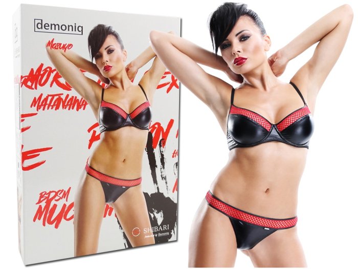 Lenjerie Sexy WetLook Masuyo Shibari Demoniq - Negru