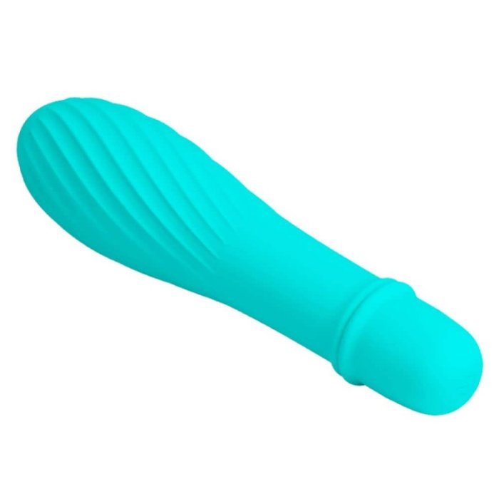 Mini Vibrator Pretty Love Solomon turquoise, 10 Vibratii - vedere laterala