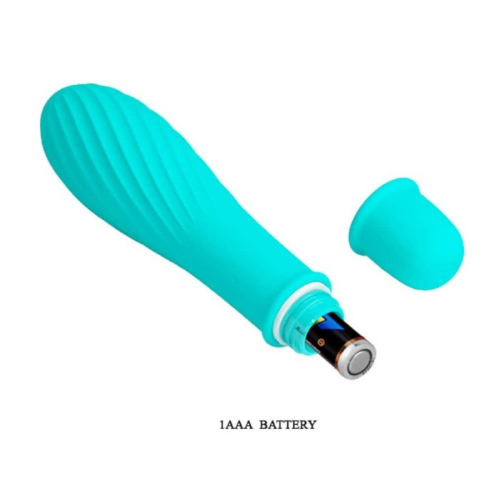 Mini Vibrator Pretty Love Solomon turquoise, 10 Vibratii - dimensiuni complete
