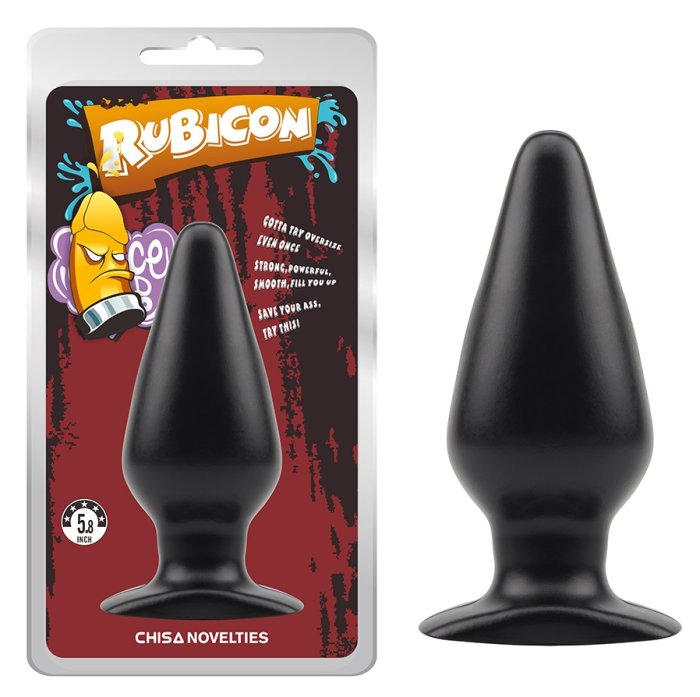 Plug anal Rubicon Chisa Novelties negru silicon 14 cm - vedere frontala