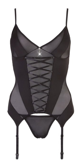 Corset femei, Cottelli Collection Aliyah, Negru# - culoare si material