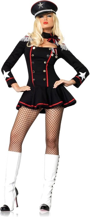 Costum Rochie Major Mayhem Leg Avenue - Negru - vedere frontala