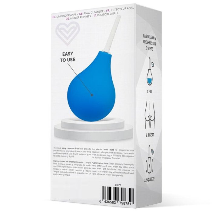 Irigator Clisma Easy Cleanser, Blue - dimensiuni complete