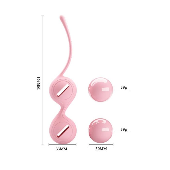 Bile Vaginale Exercitii Kegel Pretty Love "Tighten Up" 16,3 cm - Roz
