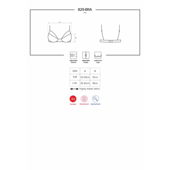 Sutien rosu, dantela, Obsessive# - dimensiuni complete