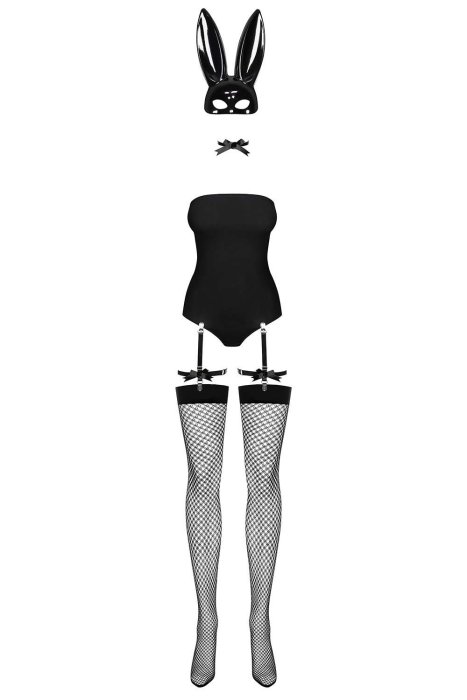 Set Costum Iepuras Obsessive - Negru - culoare si material