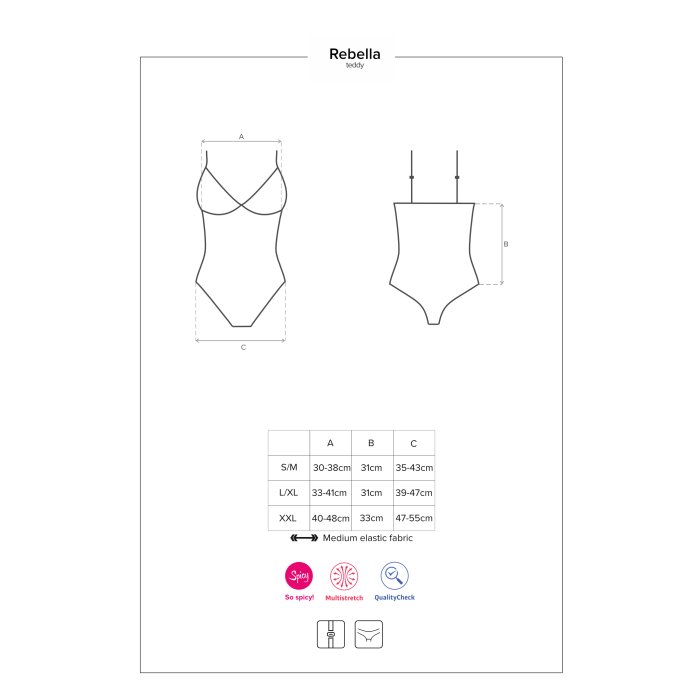 Body Obsessive Redella, Negru - culoare si material