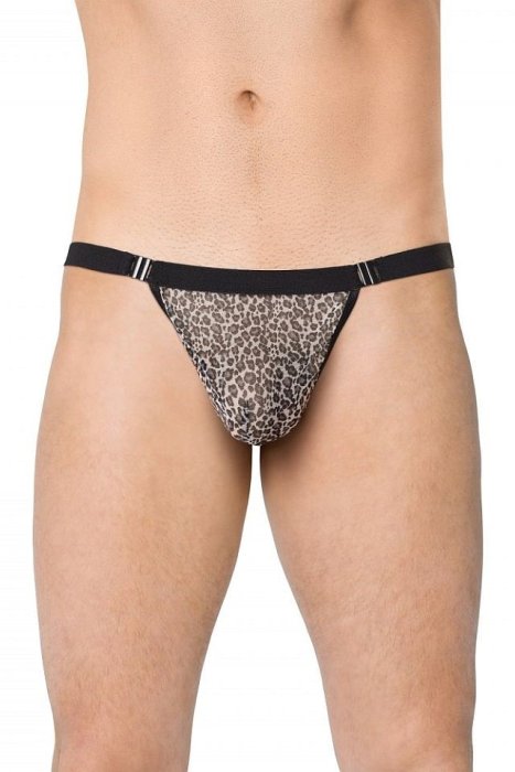 Chiloti tanga barbati, animal print, One Size# - vedere frontala
