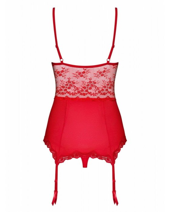 Corset Obsessive Lovica S/M, Rosu# - dimensiuni complete