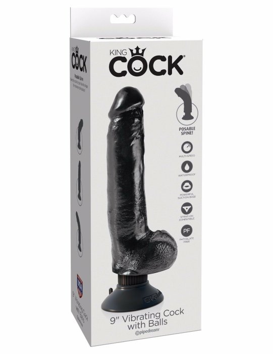 Vibrator Pipedream »King Cock« 23 cm - Negru