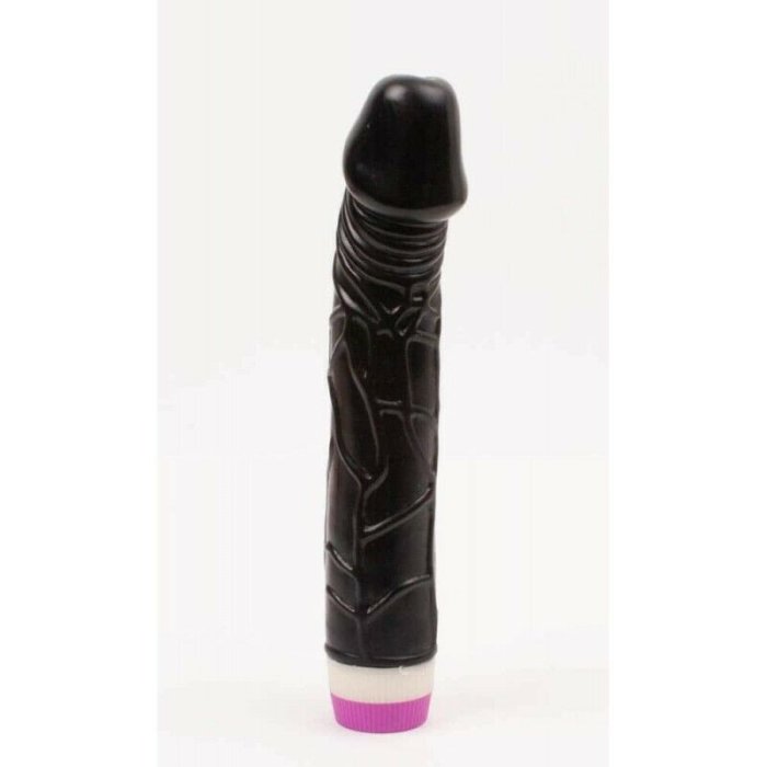 Vibrator Natural Realistic Fantasy, Negru [ 22,5 cm x 4,5 cm ] - detaliu finisaj