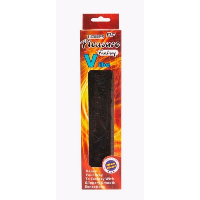 Vibrator Natural Realistic Fantasy, Negru [ 22,5 cm x 4,5 cm ] - culoare si material