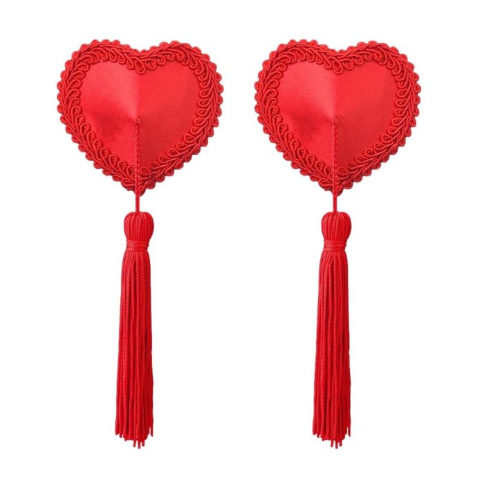 Red Heart Nipple Pasties, Lovetoy, Rosu, S-L# - detaliu design