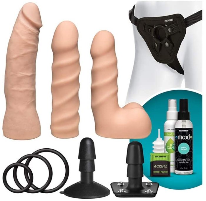 Set StrapOn Doc Johnson »Vac-U-Lock« Natural
