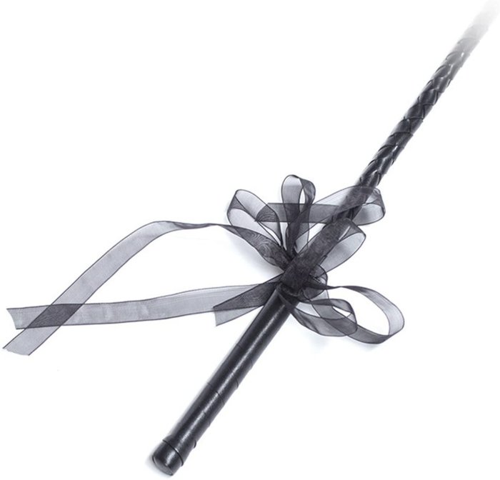 Cravasa Toyz4Love "Fetish Art Ribbon Horse Whip" Negru - vedere laterala