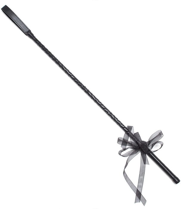 Cravasa Toyz4Love "Fetish Art Ribbon Horse Whip" Negru - vedere frontala