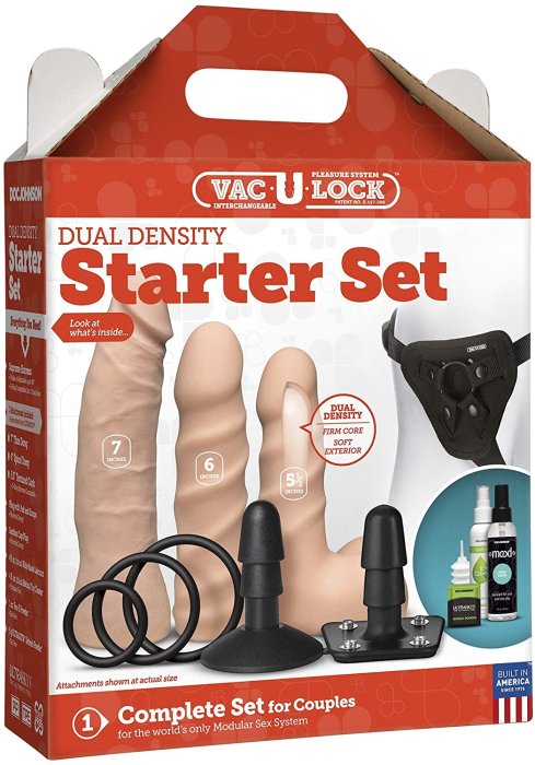 Set StrapOn Doc Johnson »Vac-U-Lock« Natural
