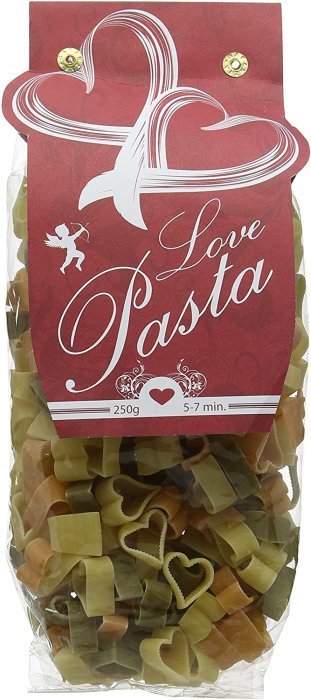 Paste Fainoase Love Pasta,  Spencer & Fleetwood , paste din gris de grau dur cu rosii si spanac, 250 gr - detaliu design