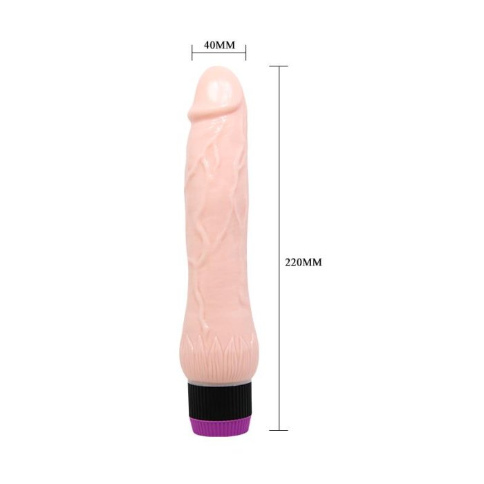 Vibrator Clasic Realistic Cock, natural,  [ 22 cm x 4 cm ] - detaliu finisaj