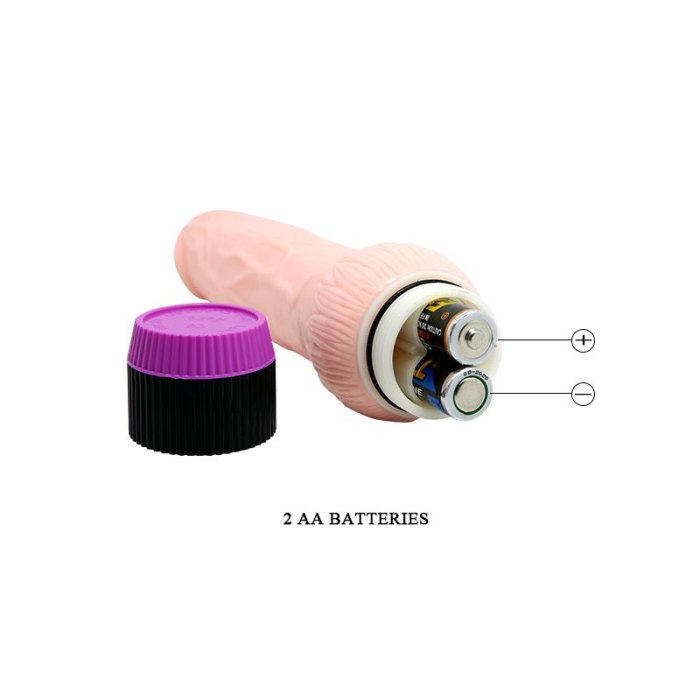 Vibrator Clasic Realistic Cock, natural,  [ 22 cm x 4 cm ] - dimensiuni complete