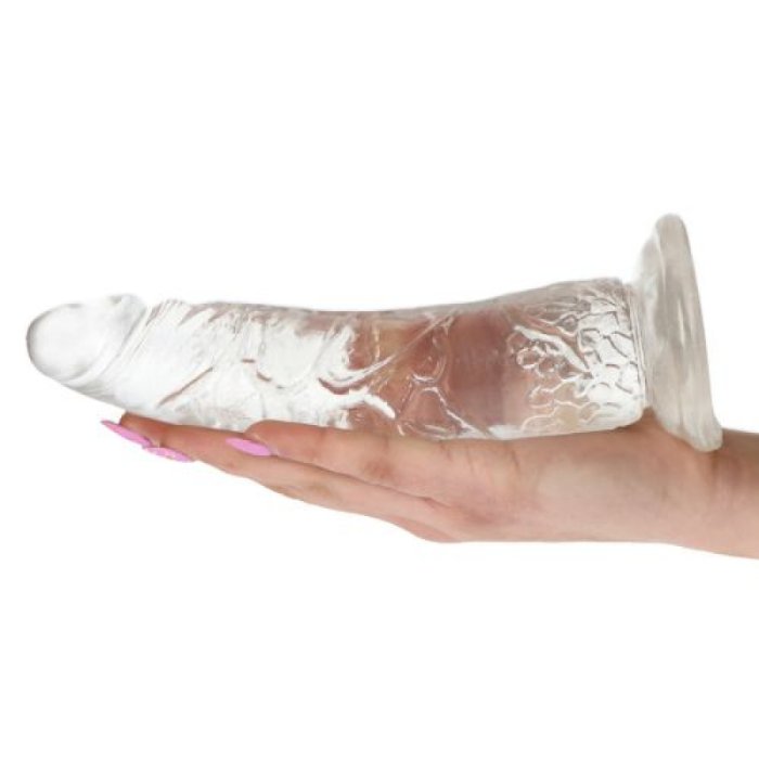 Dildo Realistic Transparent 18 cm - culoare si material