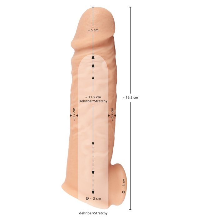 Prelungitor Penis Realistixxx »Extension« 16,5 cm - Natural - detaliu design