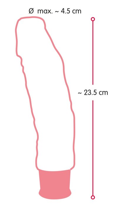Vibrator "Big Vibe" Nature Skin, 23 cm - detaliu ambalaj