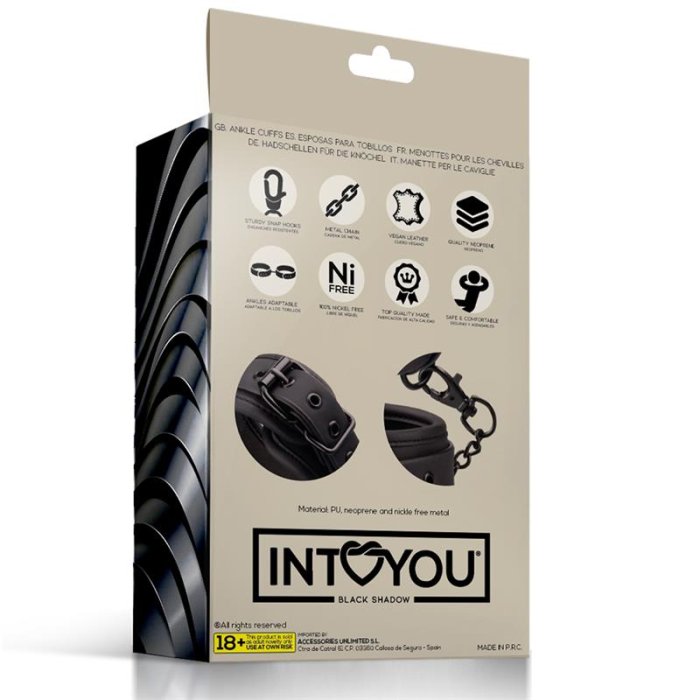 Catuse de  Picioare Intoyou "Ankle Cuffs" - Negru - detaliu design