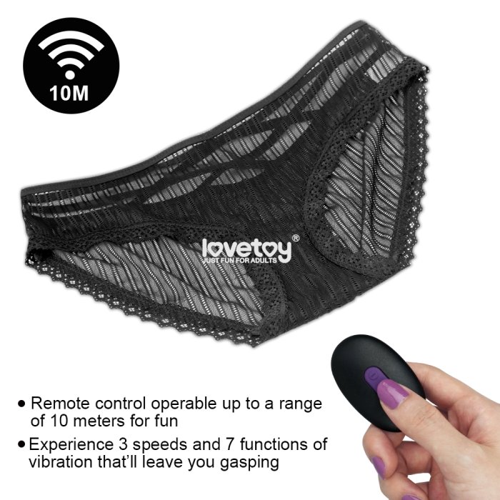 Chiloti cu Vibratii si Telecomanda LoveToy »IJoy« S/L - Negru - vedere laterala