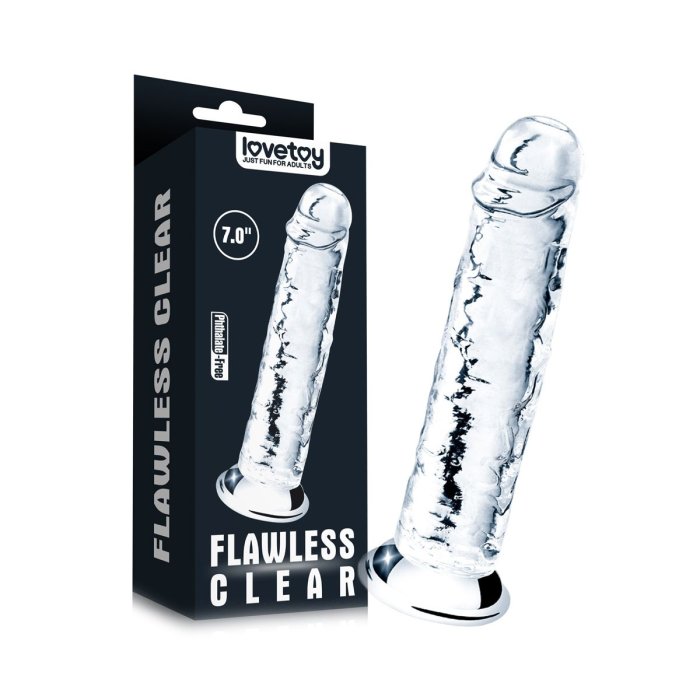 Dildo Jelly Lovetoy "Flawless Clear" 18 cm - vedere frontala