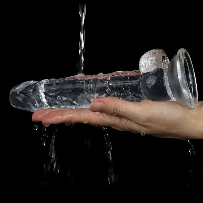 Dildo Jelly Lovetoy "Flawless Clear" 19 cm - culoare si material