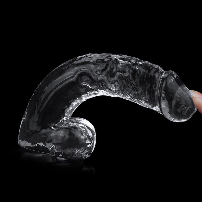 Dildo Jelly Lovetoy "Flawless Clear" 19 cm - dimensiuni complete