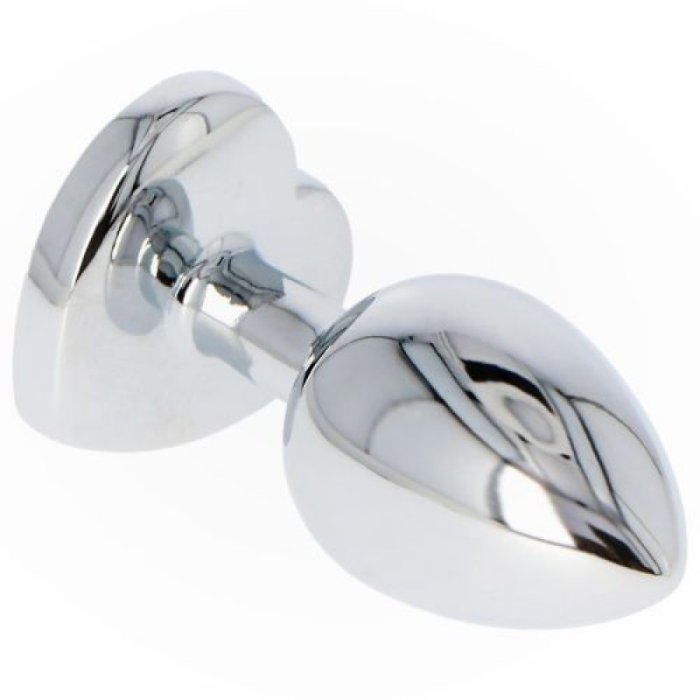 Butt Plug Anal Toyz4Lovers "Clear Heart Jewel" 6 cm - Argintiu - vedere spate